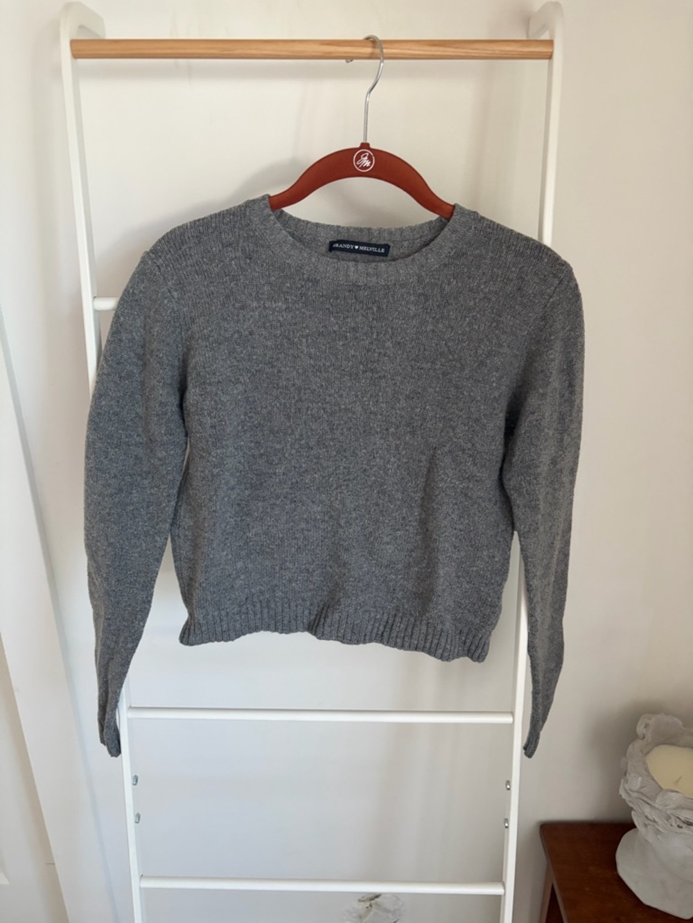 Women's Gray Crewneck Cropped Sweater fits like XS extra small